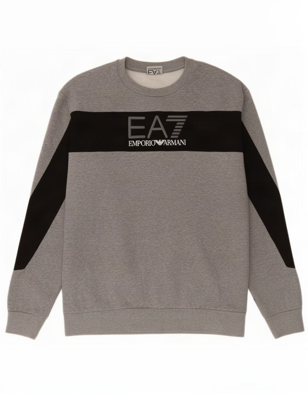 Emporio Armani Sweat-Shirt Graphique Homme Gris Moyen Colourblock