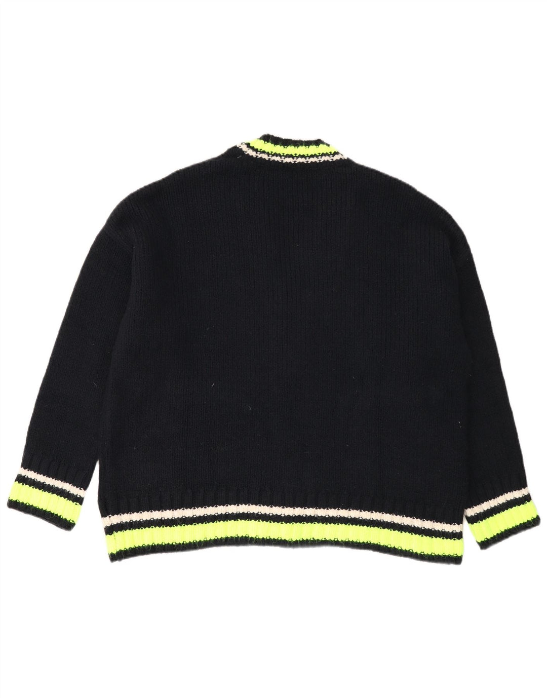 Zara Cardigan surdimensionné pour femme UK 10 Petit colorblock noir