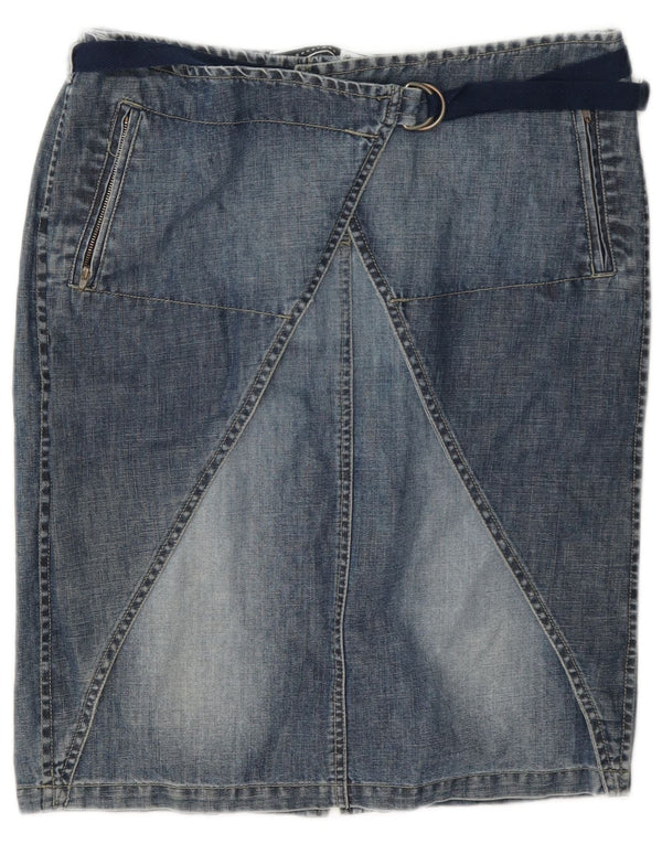 Jupe en jean Sportmax pour femme UK 8 Small W27 Bleu Coton