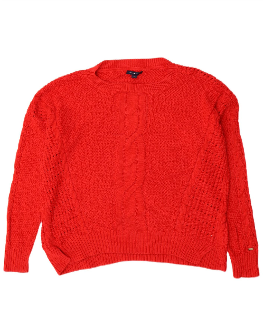 Tommy Hilfiger Pull col bateau pour femme UK 14 Rouge moyen Coton