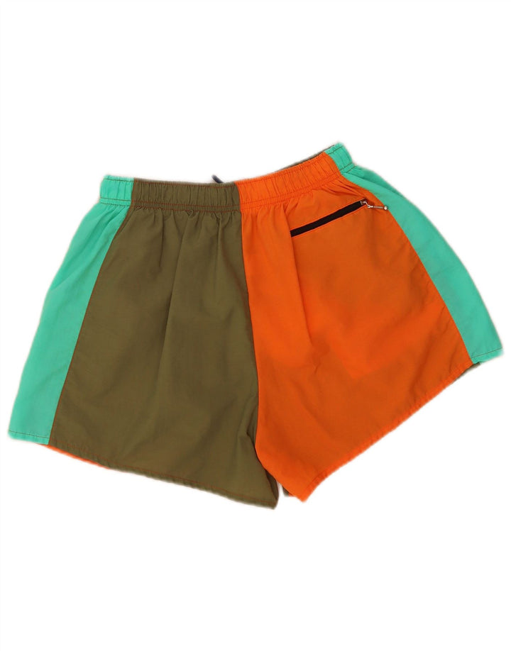 Short de sport graphique vintage pour hommes, petit color block multicolore