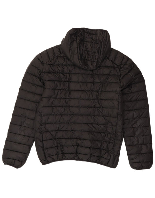 ELLESSE Veste matelassée à capuche pour homme UK 40 Large Noir Polyester