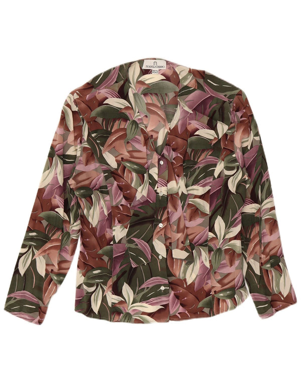 Fiorella Rubino Chemisier pour femme UK 14 Grande soie florale multicolore
