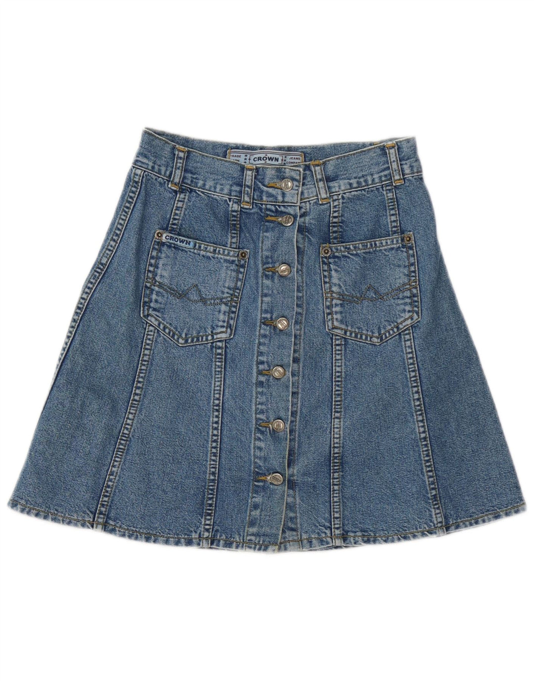 Jupe en jean femme Crown W27 petit coton bleu