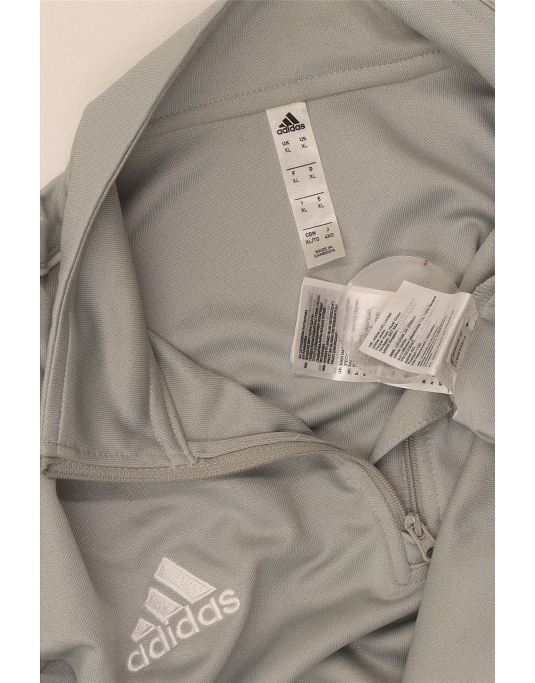 ADIDAS Hommes Aeroready Zip Neck Pull Survêtement Top XL Gris Polyester