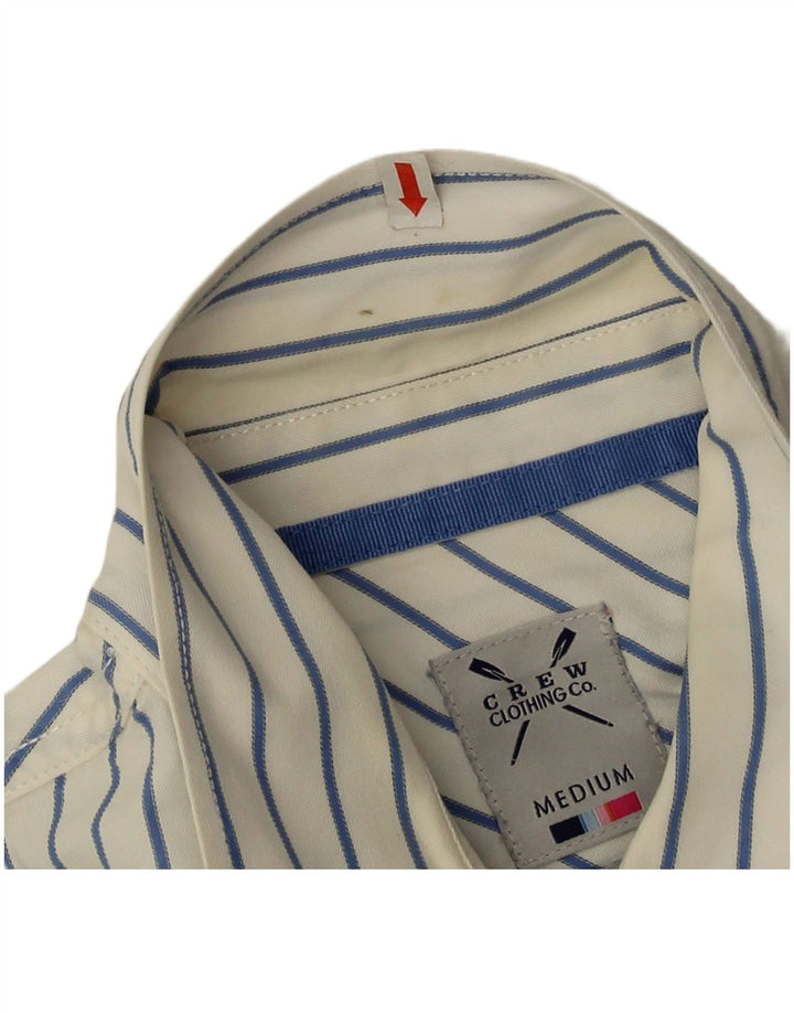 Crew Clothing Chemise Coupe Ajustée Homme Coton Rayé Blanc Moyen
