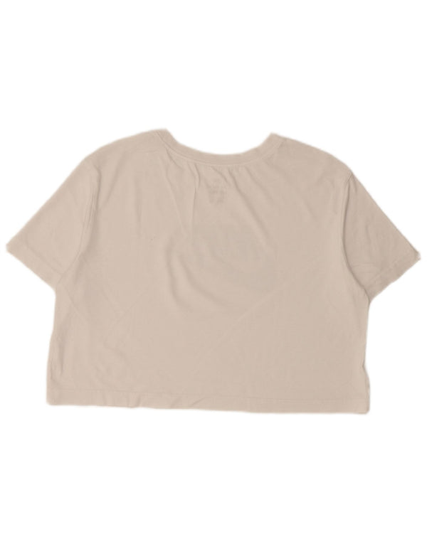 Nike Womens Crop Loose Fit Graphic T-Shirt Top UK 10 Petit Blanc