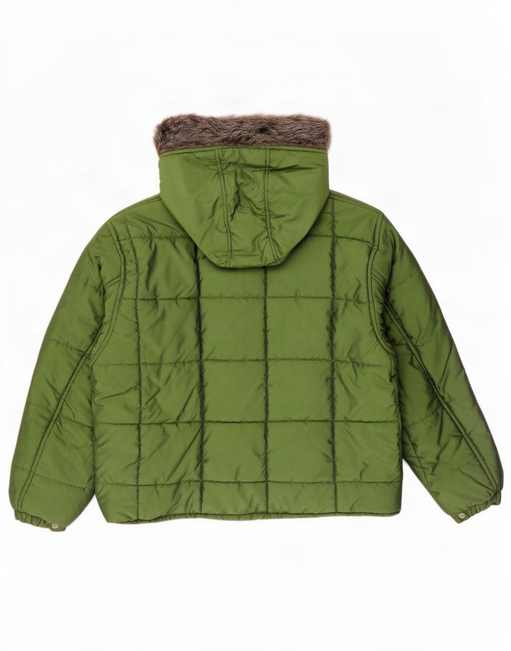 Vagabond Veste matelassée surdimensionnée à capuche pour femme UK 10 Petit nylon vert