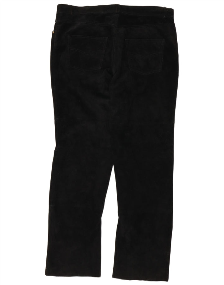 Pantalon droit en daim pour homme authentique 2XL W38 L32 cuir noir