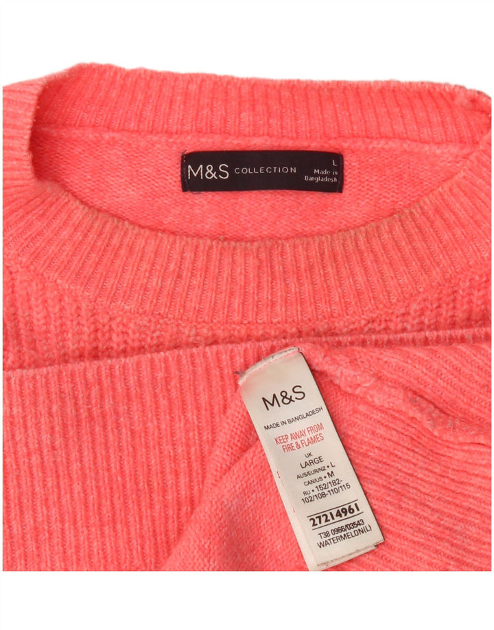 Marks & Spencer Pull surdimensionné à col rond pour femme UK 16 Large Rose