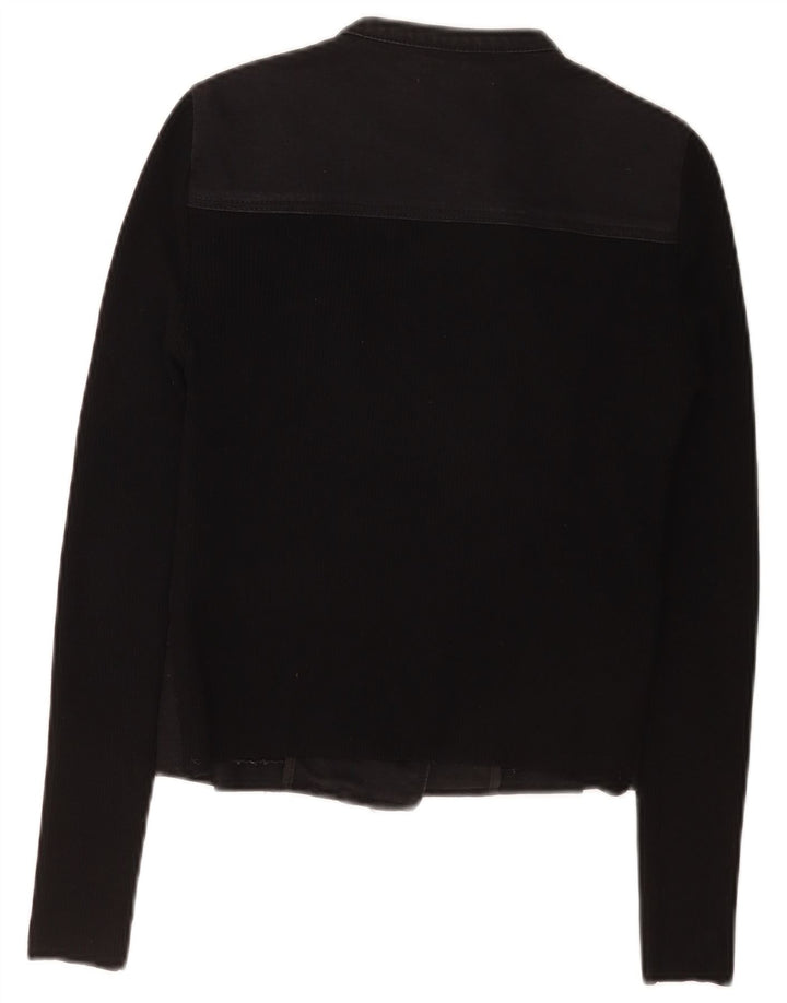 Karen Millen Veste de motard courte pour femme US 1 2XS Noir