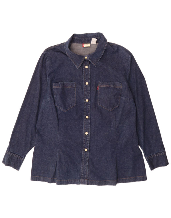 Levi's Chemise en Jean Femme UK 18 XL Bleu Marine Coton