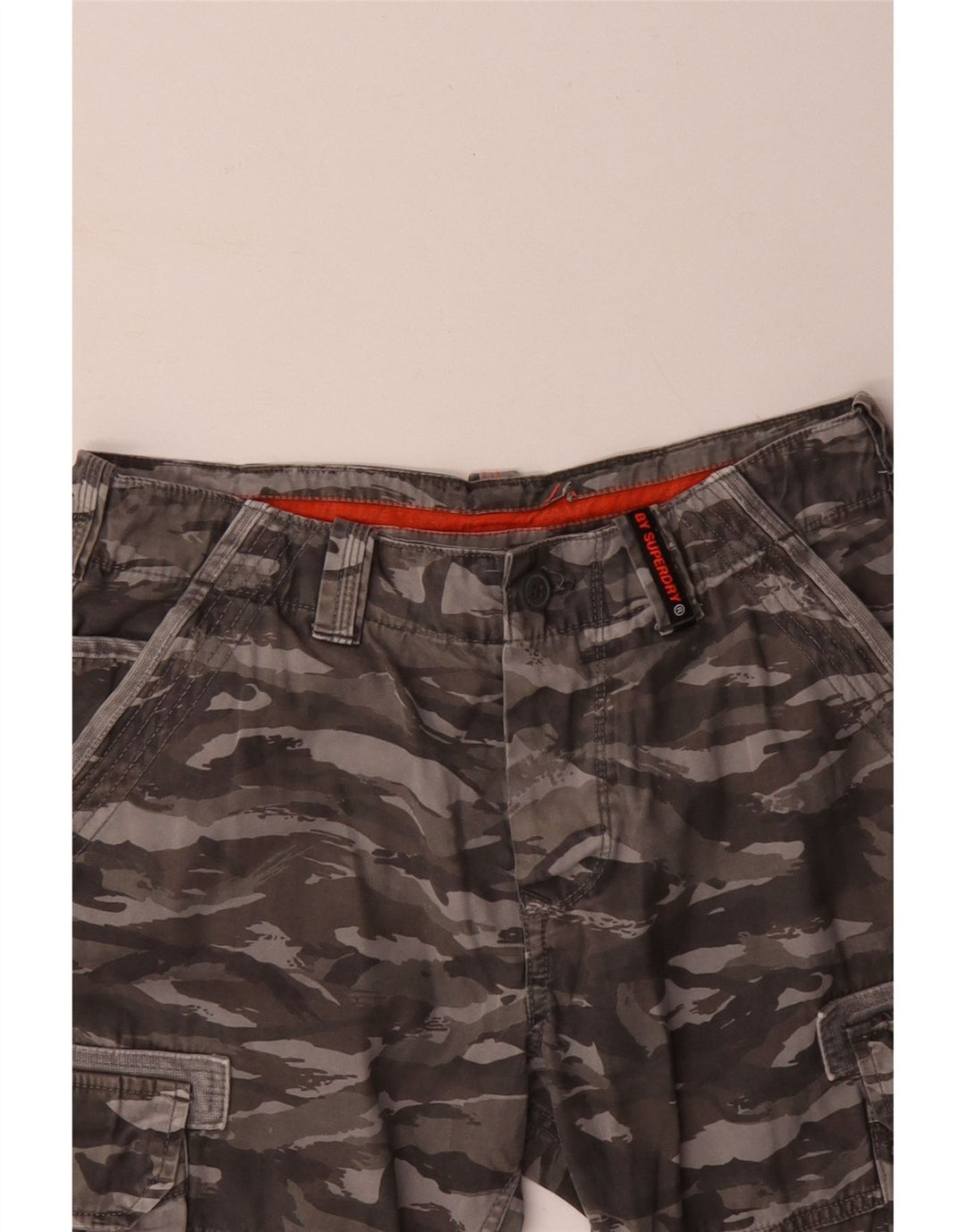 SUPERDRY Short Cargo Homme W31 Kaki Moyen Camouflage Coton