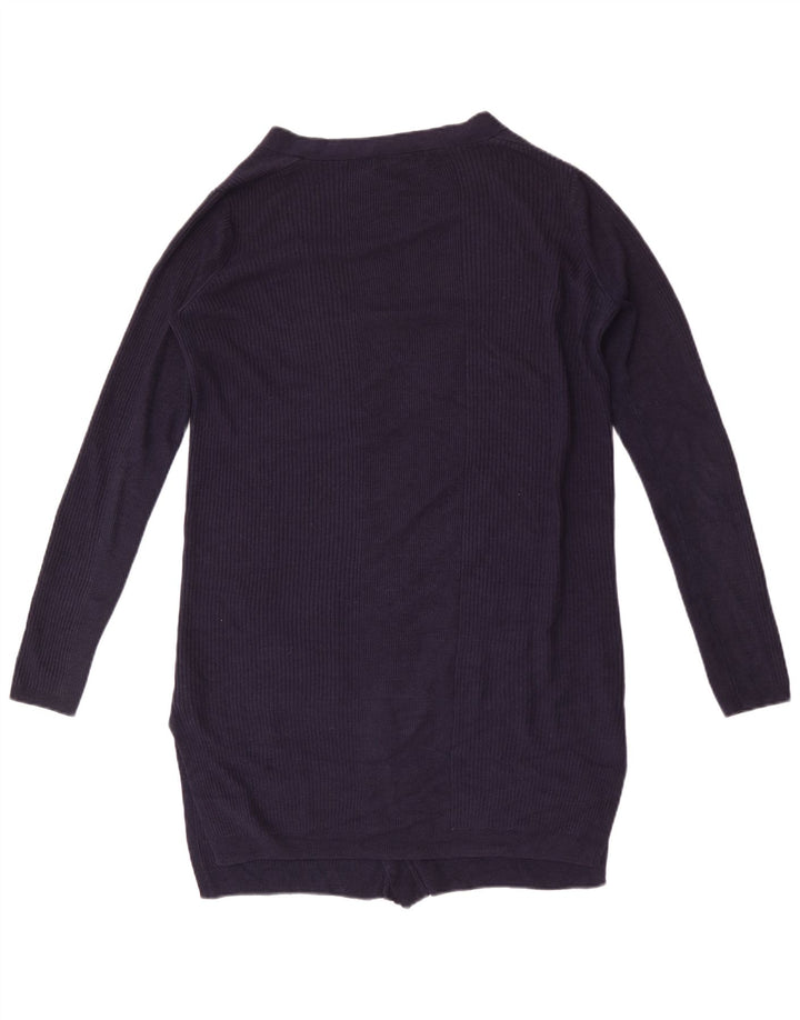 Marks & Spencer Pull cardigan long pour femme UK 14 Bleu marine moyen