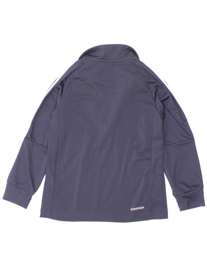 Adidas Garçon Aeroready Zip Neck Pull Survêtement Top 5-6 ans Bleu Marine
