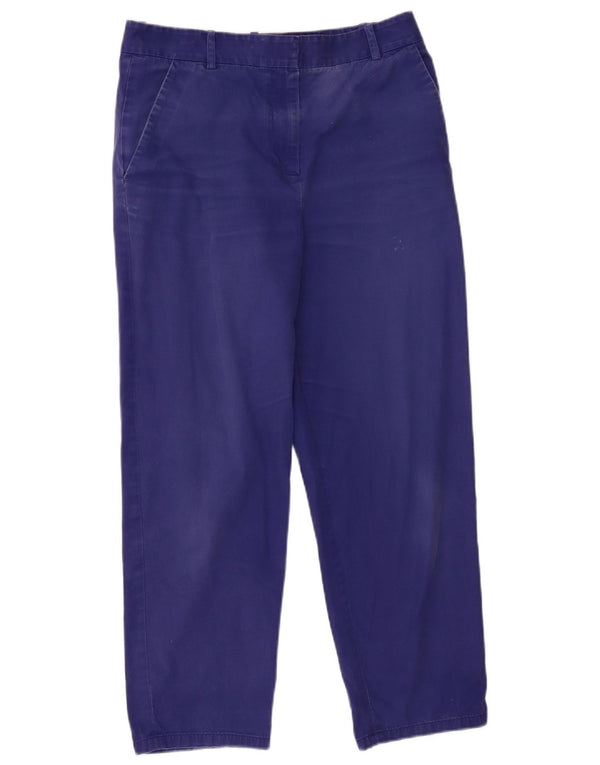 Cos Pantalon Chino Droit Femme UK 16 Large W32 L26 Bleu Coton