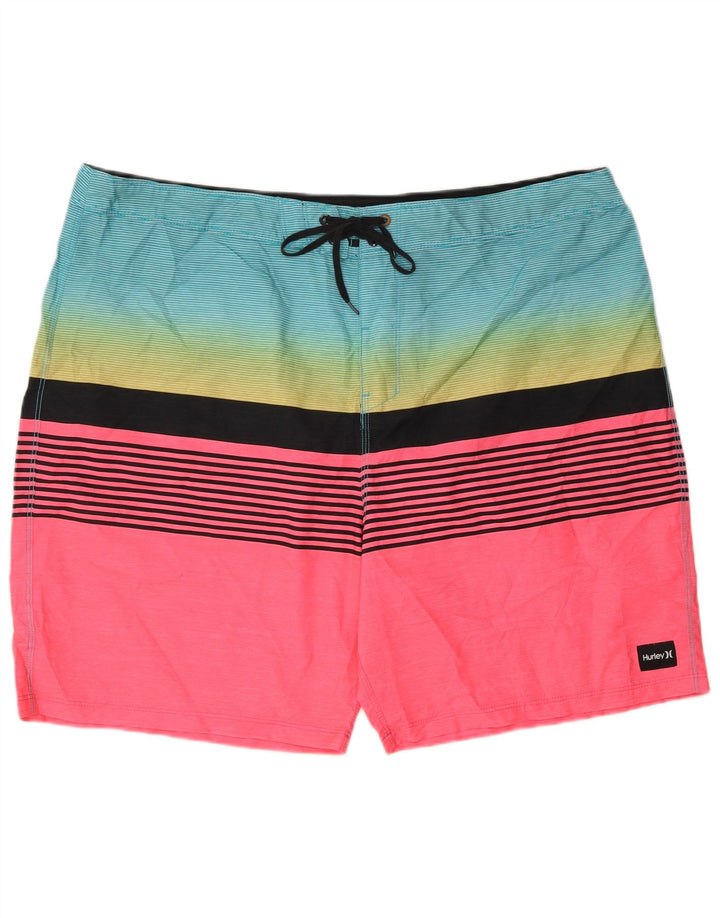 HURLEY Short de Bain Homme XL Rayé Multicolore