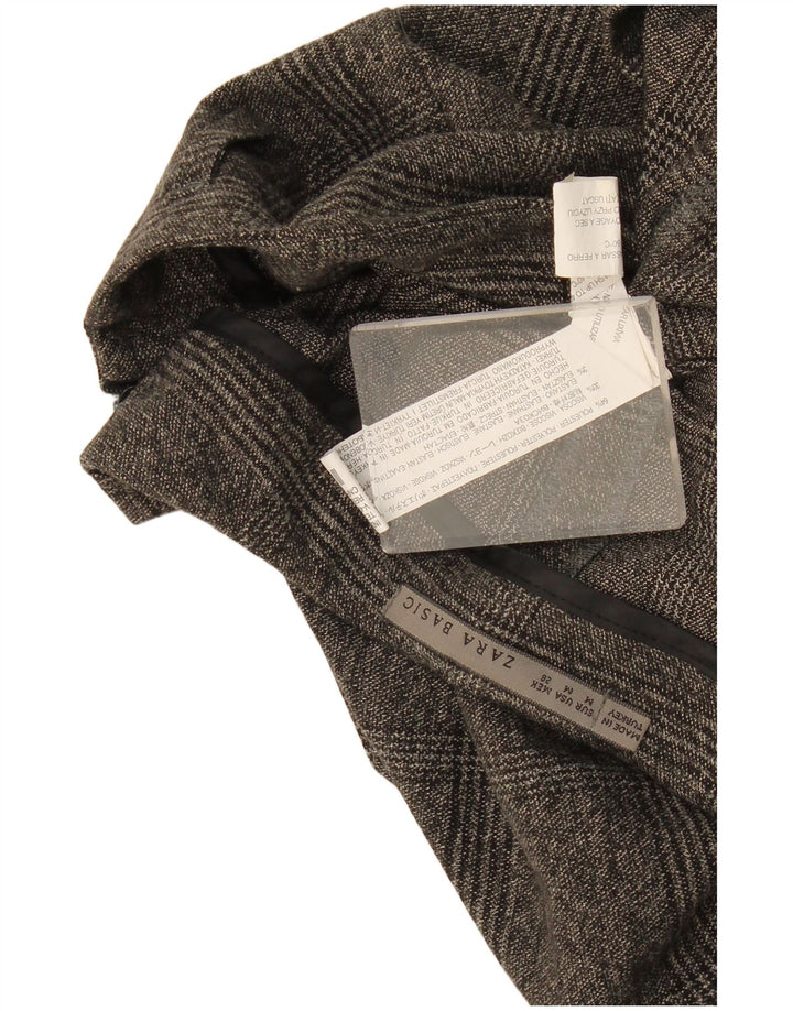 Zara Femme Jupe Droite Moyen W28 Gris Plaid Polyester