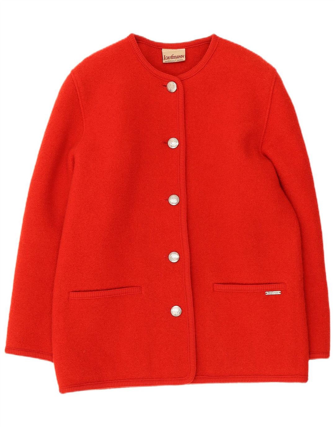 Kaufmann Veste Blazer 5 Boutons Femme IT 44 Laine Vierge Rouge Moyen