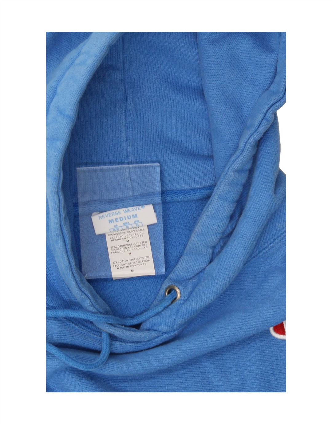 CHAMPION Womens Oversized Hoodie Jumper UK 14  Medium Blue Cotton Vintage Champion and Second-Hand Champion from Messina Hembry 