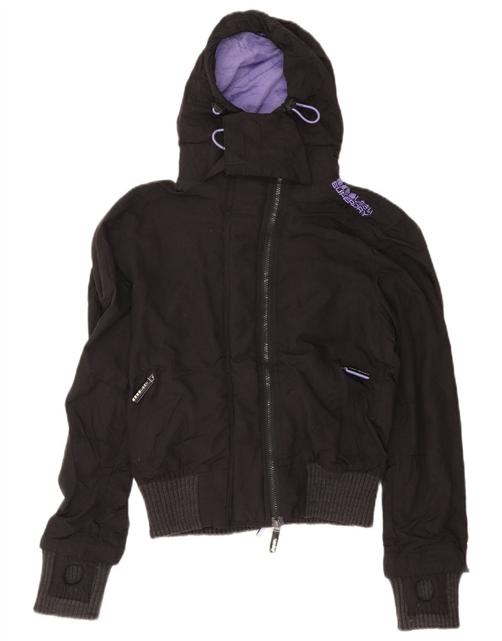 Superdry Veste coupe-vent à capuche The Windbomber pour femme UK 12 Gris moyen