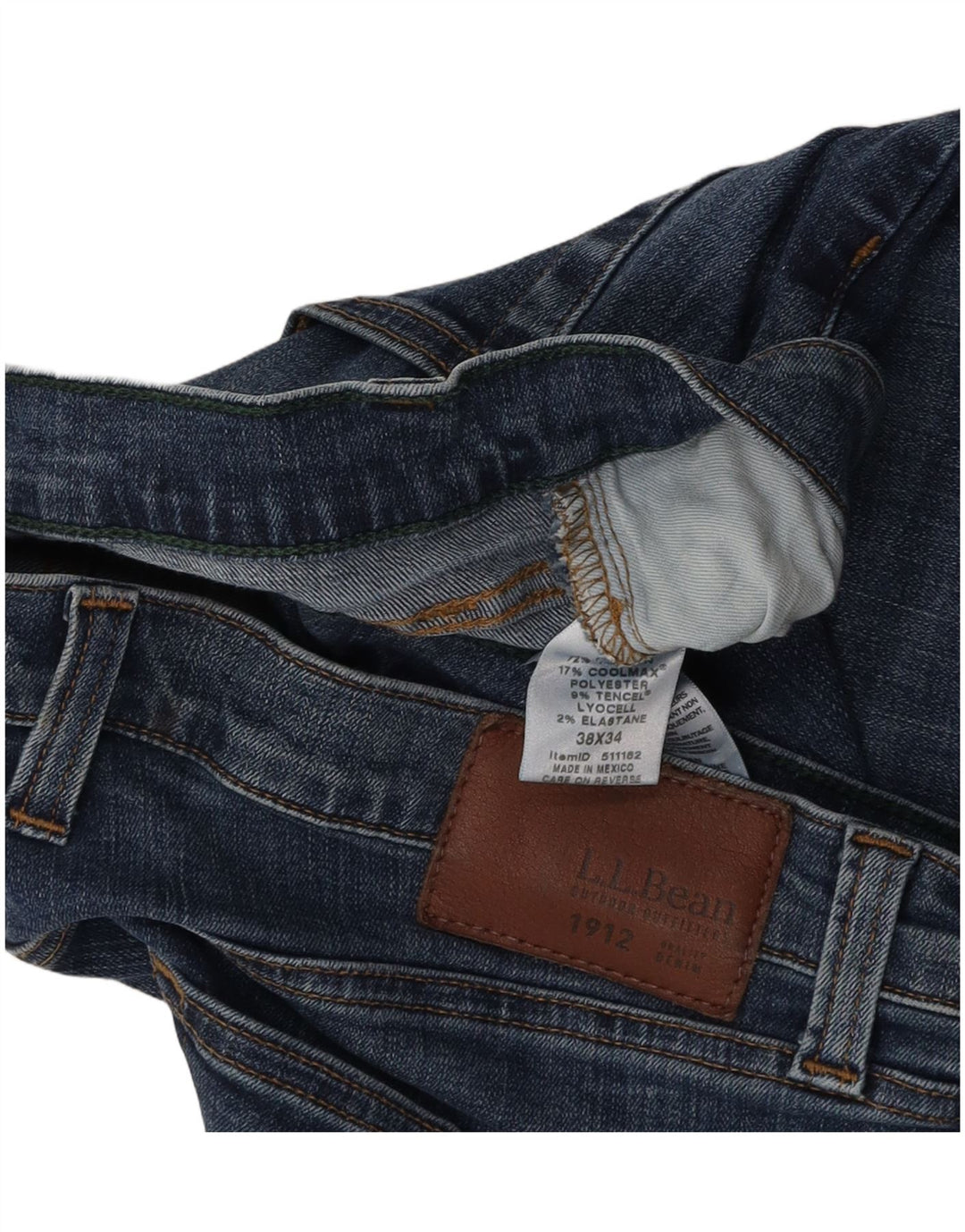 L.L.BEAN Jean Slim Homme W38 L34 Bleu Coton