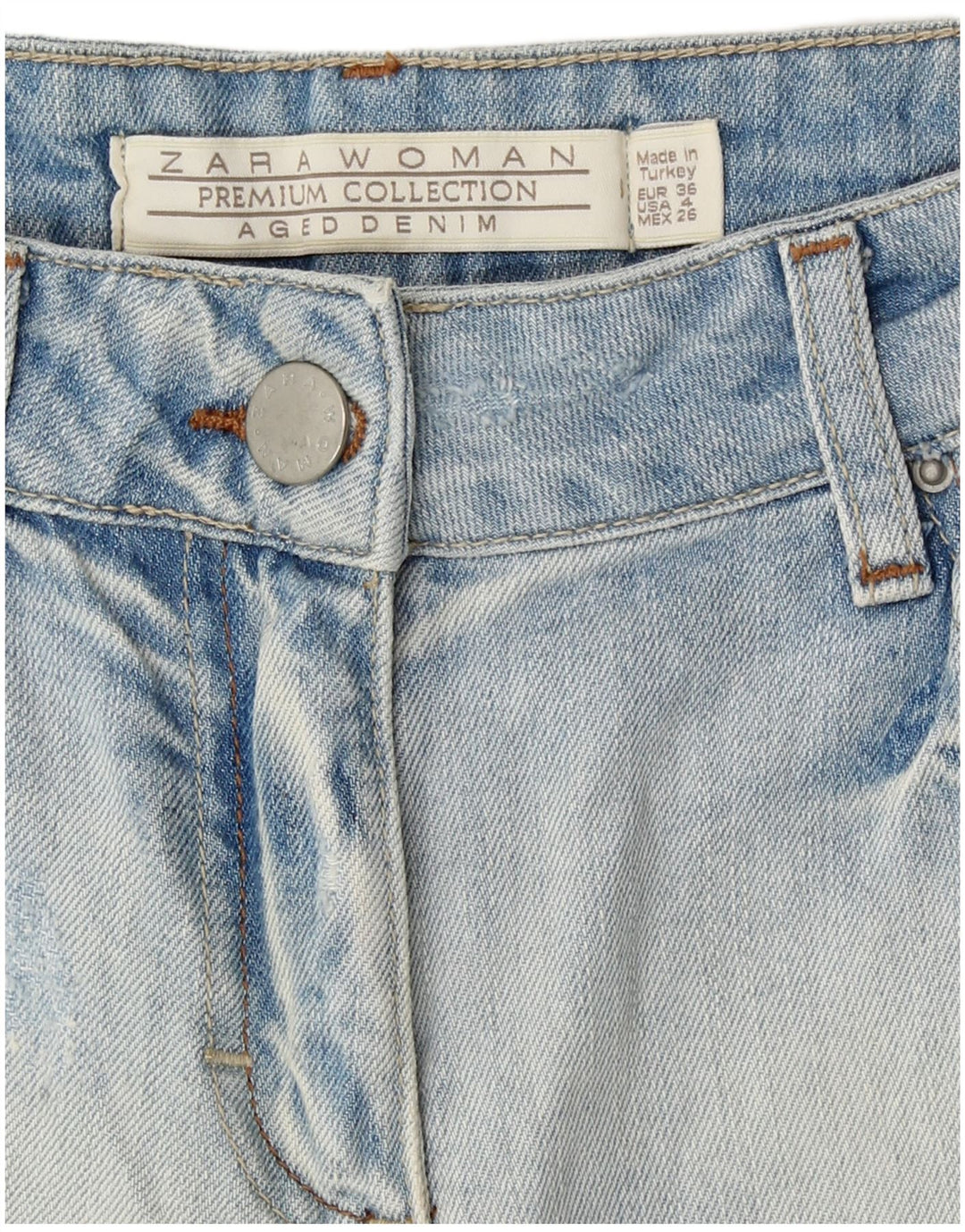 Zara Short en jean pour femme EU 36 XS W26 Bleu