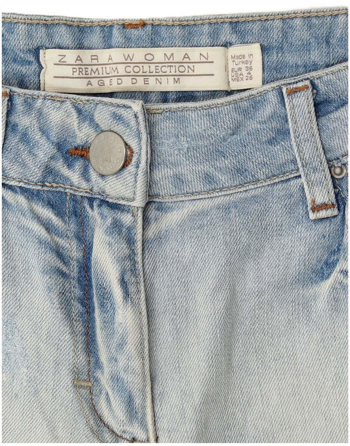 Zara Short en jean pour femme EU 36 XS W26 Bleu