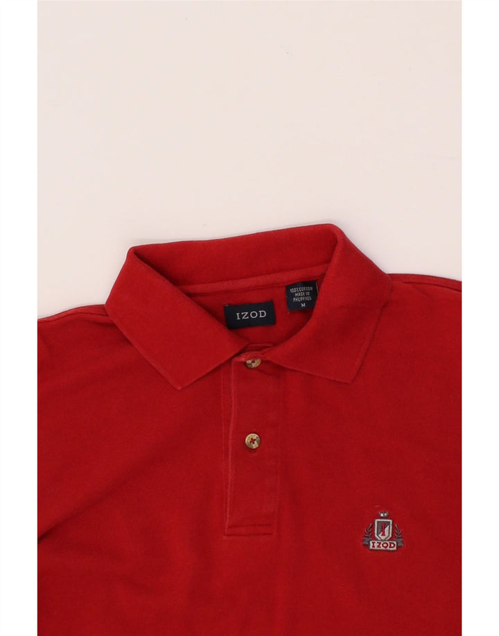 IZOD Mens Polo Shirt Medium Red Cotton Vintage Izod and Second-Hand Izod from Messina Hembry 