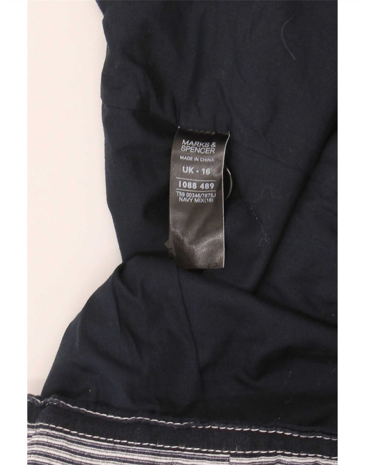 Marks & Spencer Veste blazer à manches 3/4 pour femme UK 16 Large Bleu marine