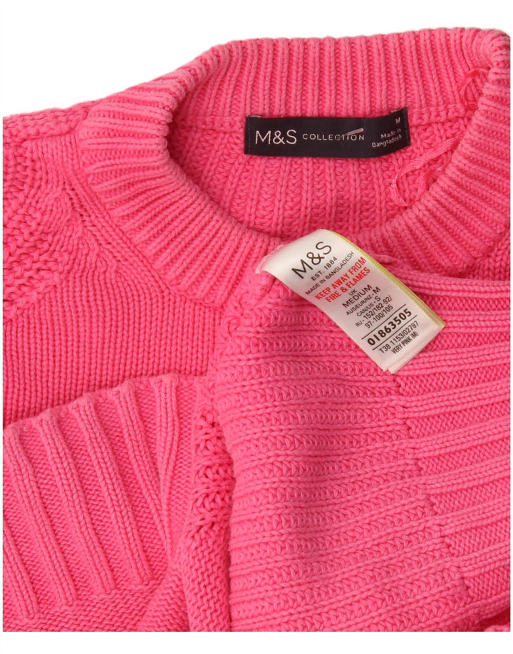 Marks & Spencer Pull surdimensionné à col rond pour femme UK 14 Rose moyen