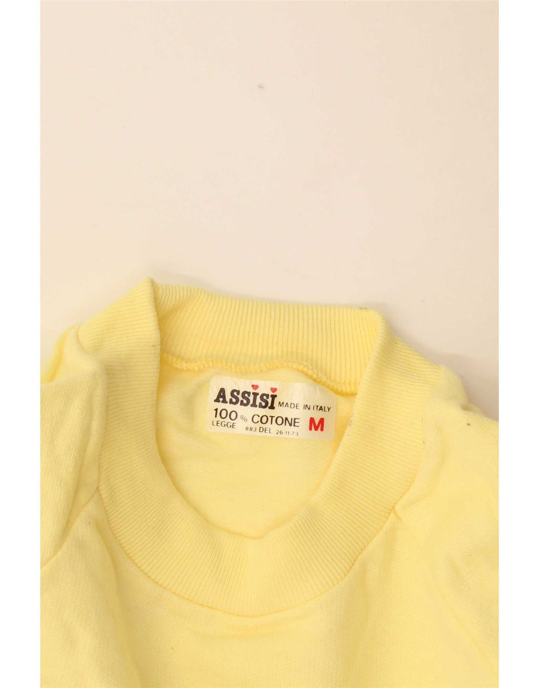 Assisi Sweat-Shirt Italia Graphic Homme Jaune Moyen Coton