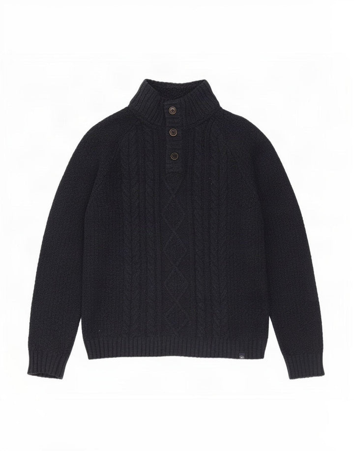 Fat Face Pull col boutonné pour homme XL en laine bleu marine