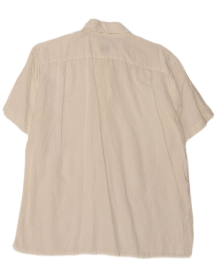 Lacoste Chemise pull à manches courtes pour homme Taille 42 Grand lin blanc