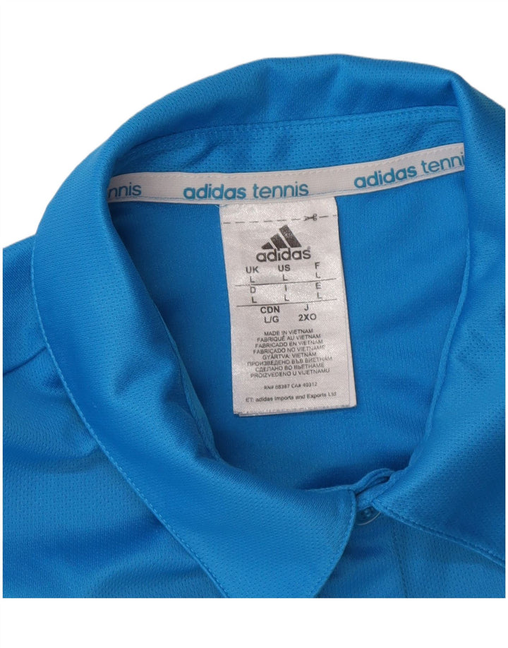 Adidas Hommes Climalite Polo Grand Bleu Colorblock Polyester