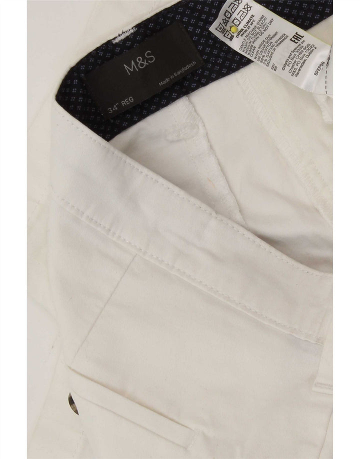 Marks & Spencer Short Chino Homme W34 Grand Coton Blanc