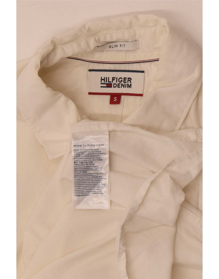 Tommy Hilfiger Chemise Slim Fit Petit Coton Blanc Cassé