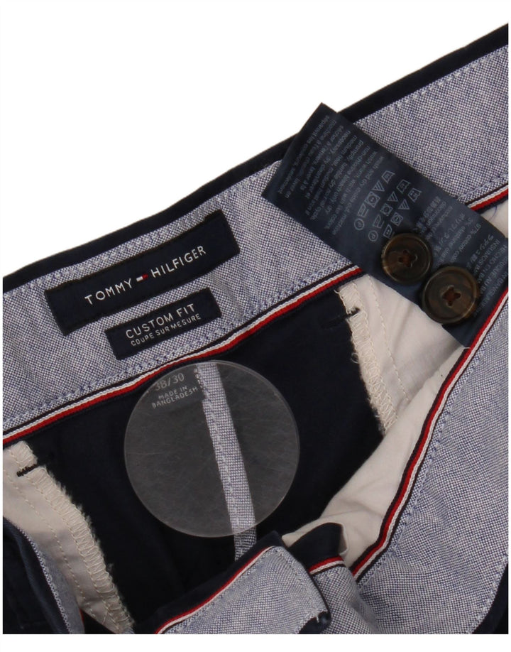 TOMMY HILFIGER Pantalon Chino Coupe Personnalisée Homme W38 L30 Bleu Marine Coton