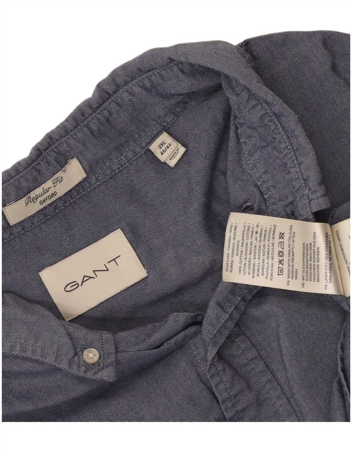 Gant Chemise Regular Fit Homme Taille 45/46 2XL Bleu Coton