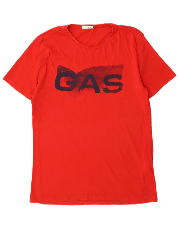 Gas T-Shirt Graphique Homme Top XL Rouge Coton