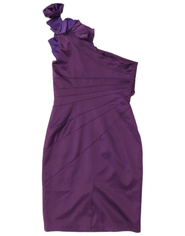 Karen Millen Robe asymétrique pour femme UK 14 Large Violet Colourblock