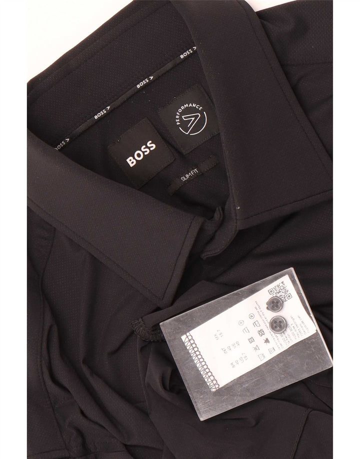Hugo Boss Chemise slim fit pour homme taille 40 noir moyen polyamide