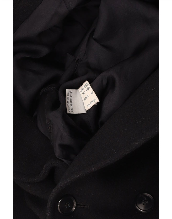 VINTAGE Manteau double boutonnage pour homme UK 42 XL Laine bleu marine