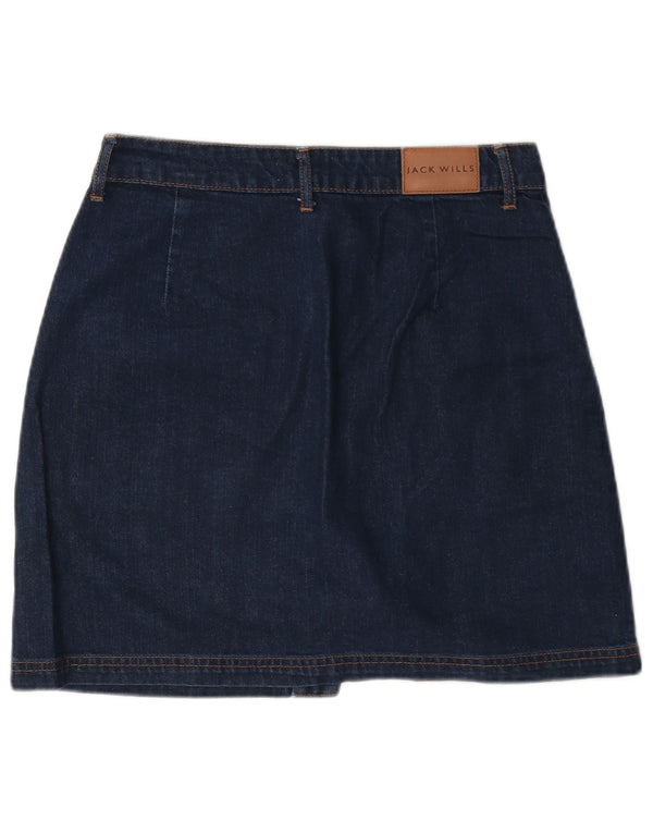 Jack Wills Mini jupe en jean pour femme UK 10 Small W27 Bleu Coton