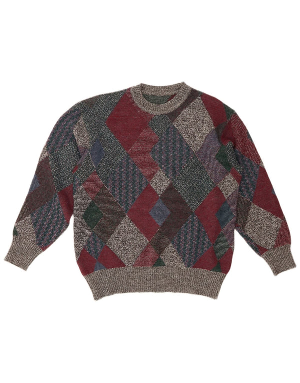 VINTAGE Pull col rond homme IT 48 Medium multicolore
