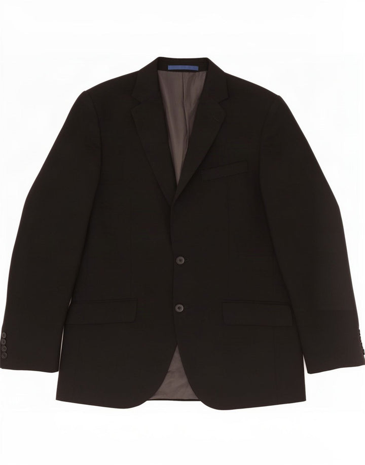 Marks & Spencer Veste blazer à 2 boutons pour homme UK 38 Noir moyen Laine vierge