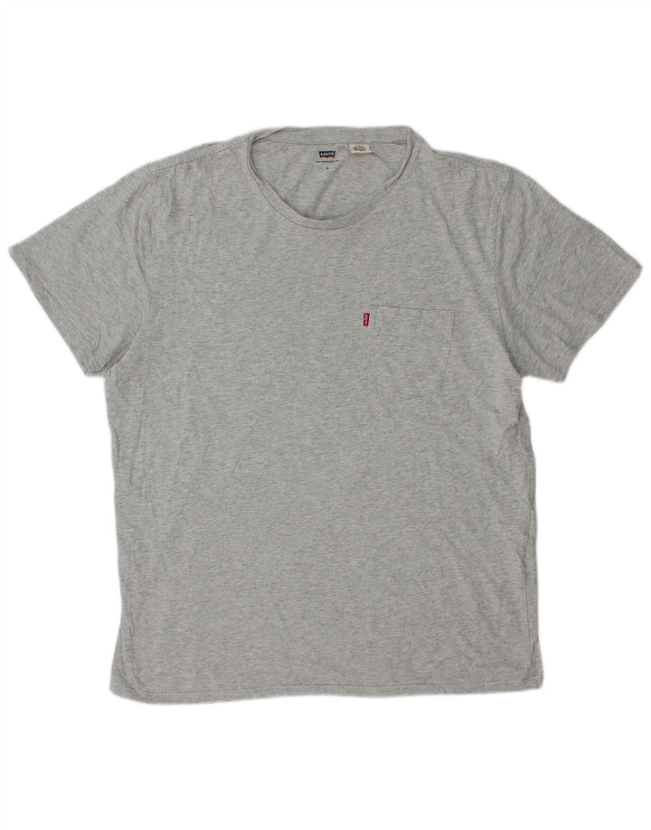 Levi's T-Shirt Top Homme Gris Moyen Moucheté Coton