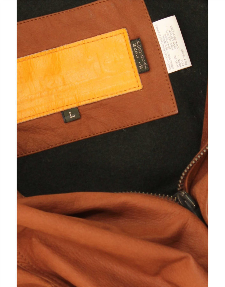 Timberland Veste en cuir à capuche pour homme UK 40 Large Marron