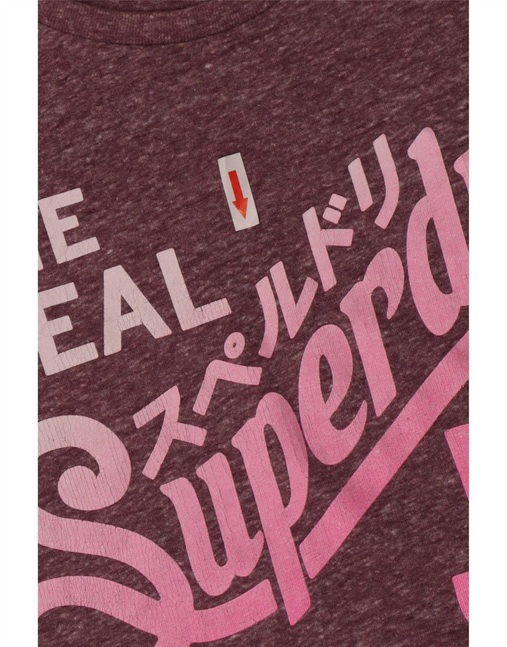 Superdry T-shirt graphique pour femme UK 10 Small Violet Polyester