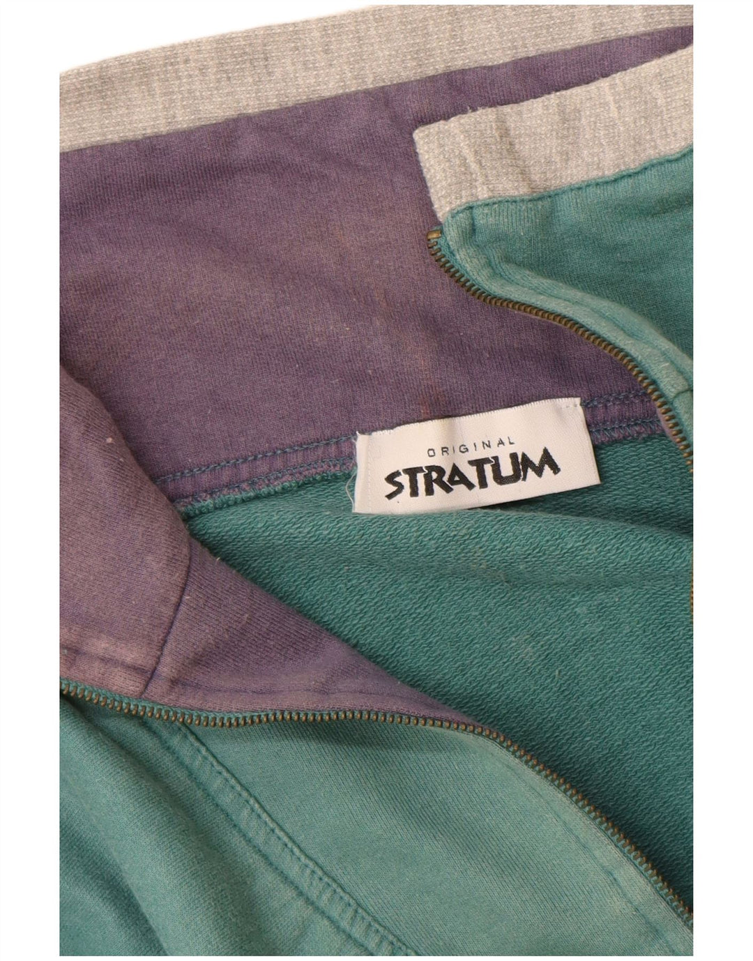 vintage Mens Loose Fit Graphic Sweatshirt Jumper Moyen Vert Rayé